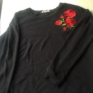 Black long sleeve with roses